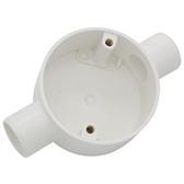 U/Volt CB20/2WH Through Box 20mm White